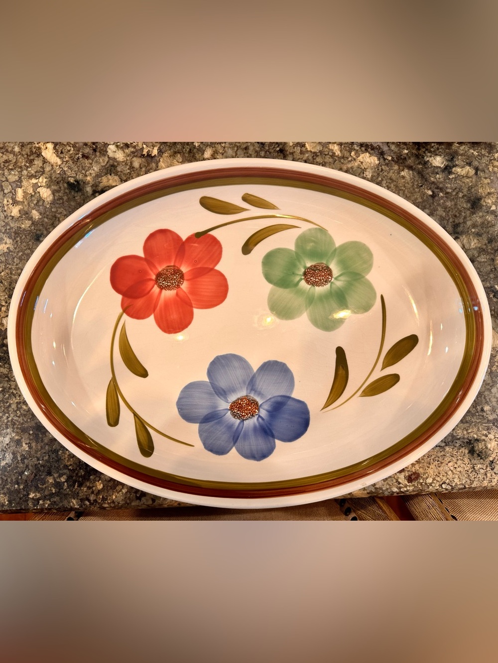 Vitantonio hand painted giant platter 19” x 14” made in Italy